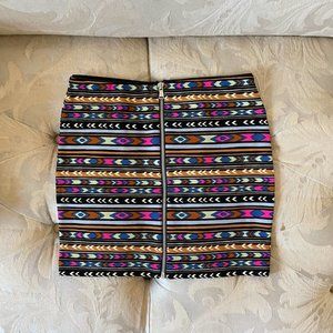 Forever 21 tribal skirt geometric shapes colorful